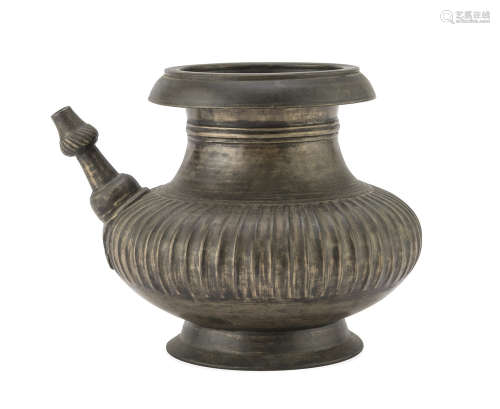 AN INDIAN BRONZE KENDI. 19TH CENTURY.