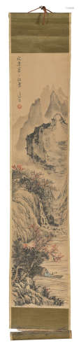 CHINESE SCHOOL 20TH CENTURY. MOUNTAINOUS LANDSCAPE. MIXED MEDIA ON PAPER.