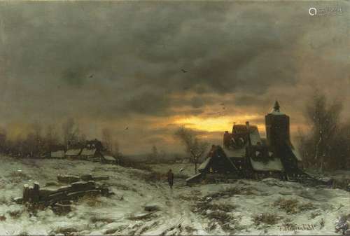 Joseph Heydendahl (Düsseldorf 1844 - Düsseldorf 1906). Winterabend.