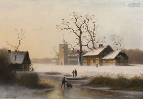 Johann Gustav Lange (Mülheim/R. 1811 - Düsseldorf 1887). Tiefer Winter.