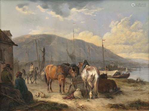 Wilhelm Melchior (Nymphenburg 1817 - München 1860). Pferde an der Raufe.