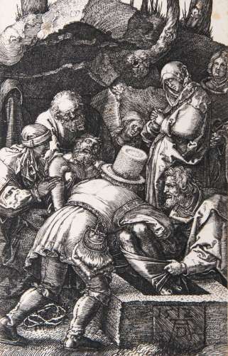 Albrecht Dürer (Nürnberg 1471 - Nürnberg 1528). Die Grablegung aus der Kupferstichpassion.