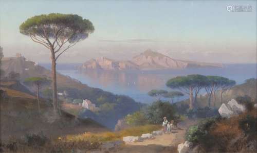 Ascan Lutteroth (Hamburg 1842 - Hamburg 1923). Blick auf Capri.