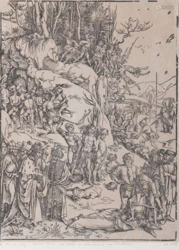 Albrecht Dürer (Nürnberg 1471 - Nürnberg 1528). Die Marter der Zehntausend von Nikodemien.