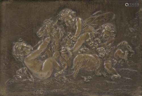 Bronzerelief 'Bacchanal' in der Art von Clodion.