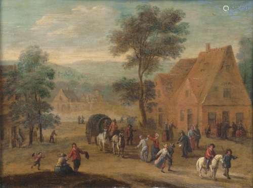 Abraham Govaerts (Antwerpen 1589 - Antwerpen 1626), zugeschr. Reges Treiben im Dorf.