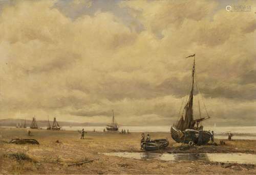 Johannes Hermann Barend Koekkoek (Amsterdam 1840 - Hilversum 1912). Fischer am Strand.