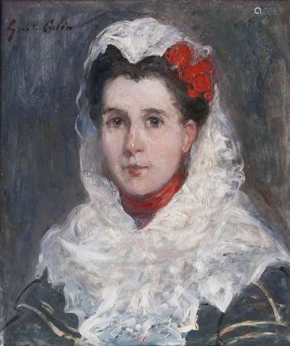 Gustave Henri Colin (Arras 1828 - Paris 1910). Junge Frau mit Mantilla.