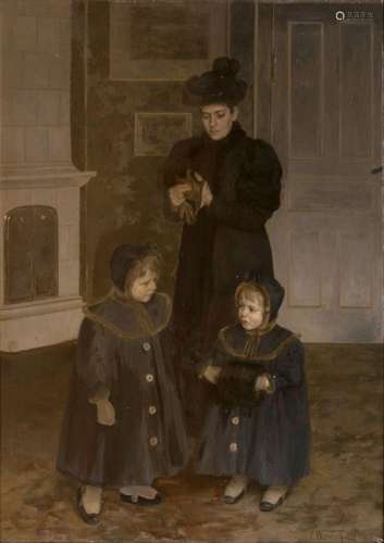 Carl Wentorf (Kopenhagen 1863 - Kopenhagen 1914). Elegante Familie.