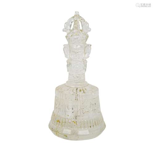 Ritualglocke aus Bergkristall, TIBET.H.: 17 cm/Gewicht: 400 Gramm.A Tibetan be