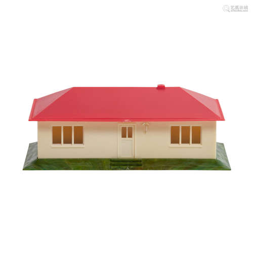 WIKING Landhaus ohne Einrichtung,Landhaus mit rotem Dach, ohne Bemalung, Bodenprägung