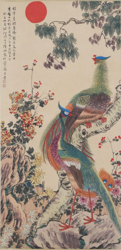 A Chinese Scroll Painting By Lu Yifei