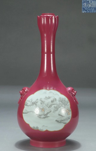 Pink Enamel Garlic Head Vase