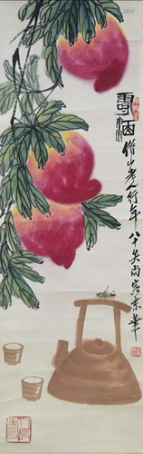 A Chinese Scroll Painting By Qi Baishi