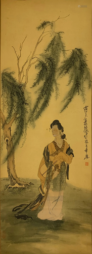 A Chinese Scroll Painting By Xu Cao