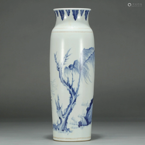 Blue and White Sleeve Vase