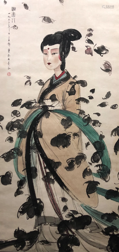 A Chinese Scroll Painting By Fu Baoshi