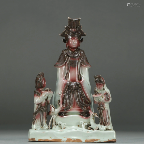 Copper Red Seated Guanyin