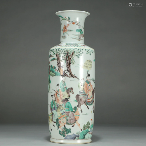 Famille Verte Figural Mallet Vase