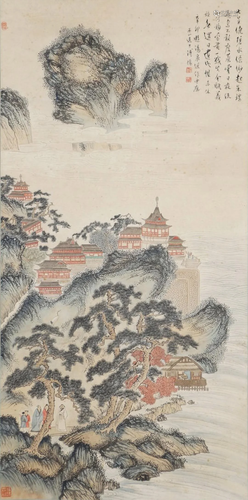 A Chinese Scroll Painting By Pu Ru