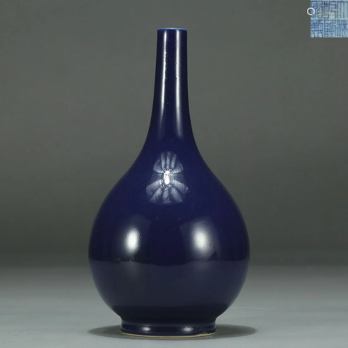 Blue Glazed Pear Shaped Vase