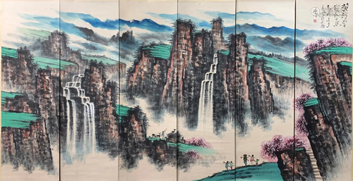 Six Pages of Chinese Painting By Shi Lu