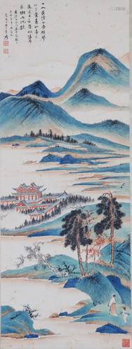 A Chinese Scroll Painting By Zhang Daqian