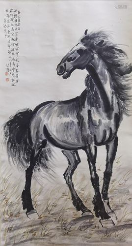 A Chinese Scroll Painting By Xu Beihong