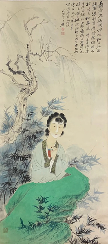 A Chinese Scroll Painting By Zhang Daqian