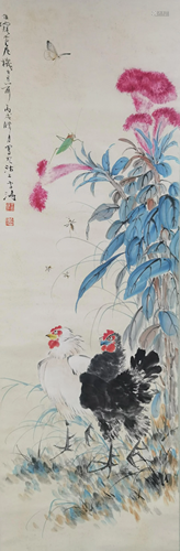 A Chinese Scroll Painting By Wang Xuetao