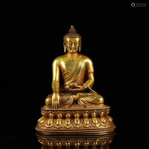 Bronze Gilt Seated Medicine Buddha