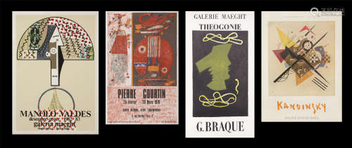 Pierre Courtin 、布拉克、康丁斯基、華迪斯  展覽海報共四張