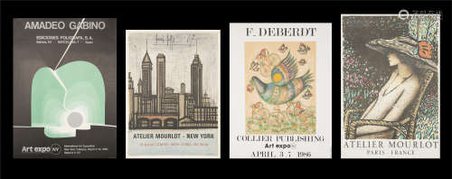 畢費、Francoise Deberdt、卡西紐爾、加比諾  展覽海報共四張