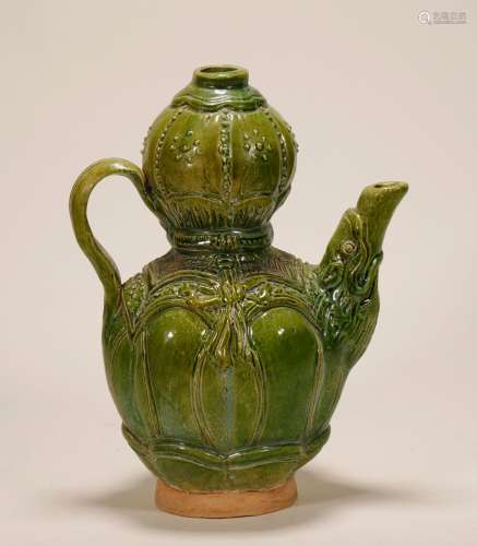 唐代 绿釉葫芦瓶