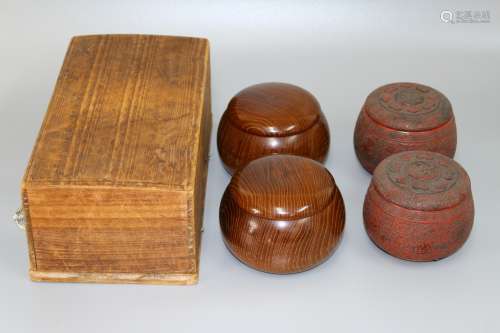 昭和时期 日本围棋盒两组