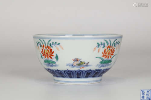 Chenghua, Doucai Mandarin Duck Bowl