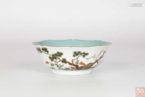 Jiaqing, Fen cai imperial poetry flower bowl