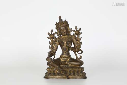 Qing，Gilt bronze Buddha statue