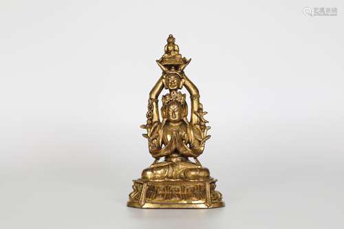 Kangxi,Gilt bronze Buddha statue