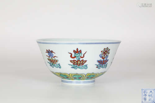 Ming,Doucai eight auspicious patterns Bowl