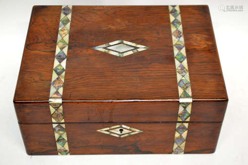 19th century mahogany box containing quantity of miscellaneous items including a Chinese enamel