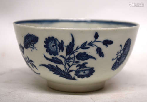 Worcester porcelain slop bowl with a three flowers print