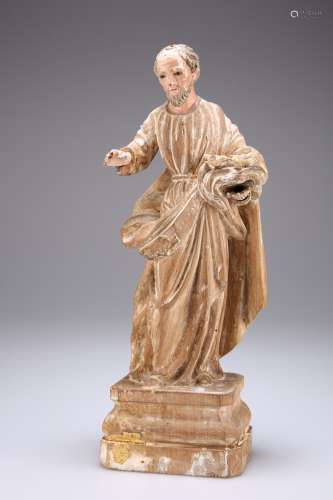A CARVED AND GILDED FIGURE OF SAINT FRANCIS