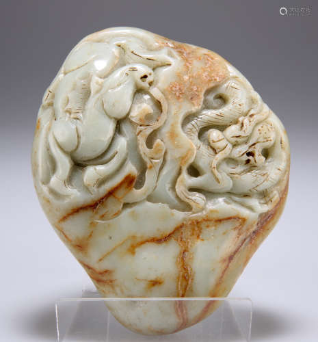 A CHINESE JADE BOULDER CARVING