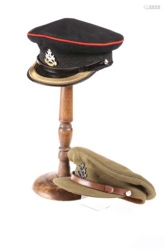 TWO POST-1952 FIELD OFFICERS' PATTERN PEAKED CAPS