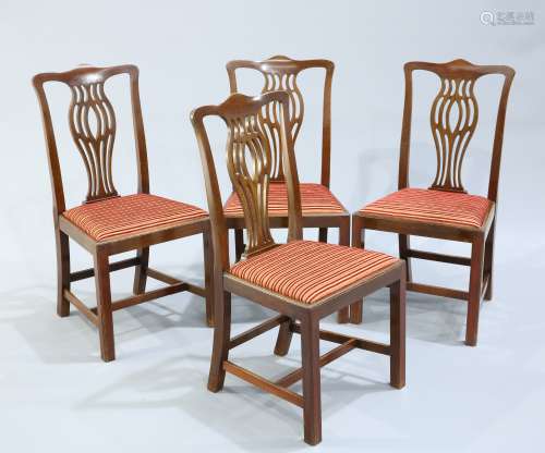 A SET OF FOUR GEORGE III STYLE MAHOGANY DINING CHA
