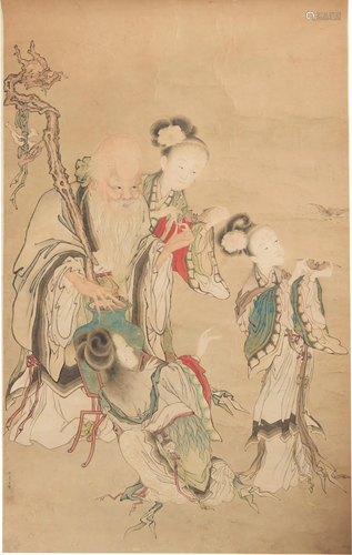 Chinese Painting of Shou attrib. Jiao Bingzhen