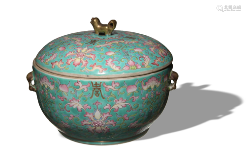 Chinese Famille Rose Lidded Jar, Late 19th Century