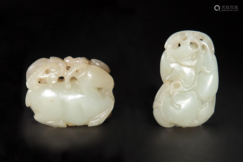 2 Chinese Jade Pendants, 19th Century