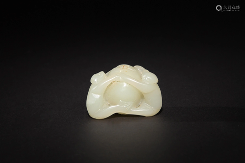 Chinese Carved Jade Monkey Toggle, 19th Century